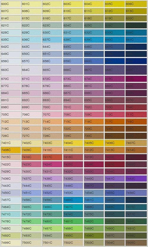 pantone国际色卡c面,u面效果电子版