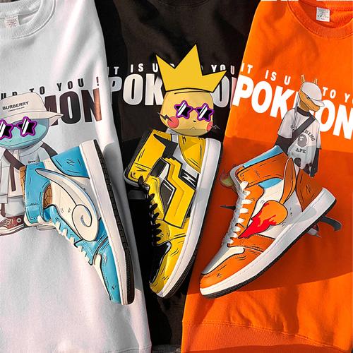 秋季动漫联名aj男鞋空军一号新款高帮篮球板鞋韩版潮流百搭潮球鞋