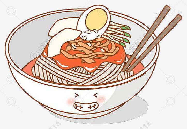 卡通手绘面条拉面美食png元素