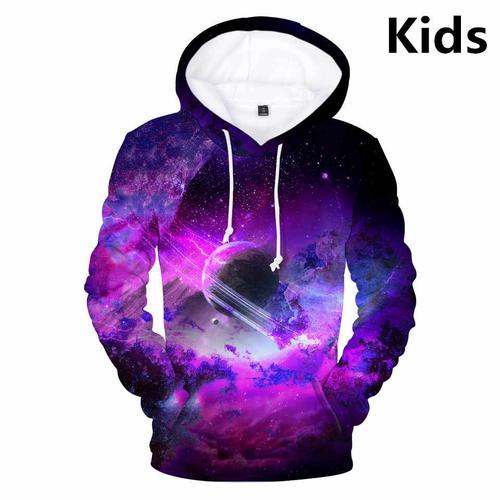 3 to 14 years kids hoodie space galaxy star sky 3d printed