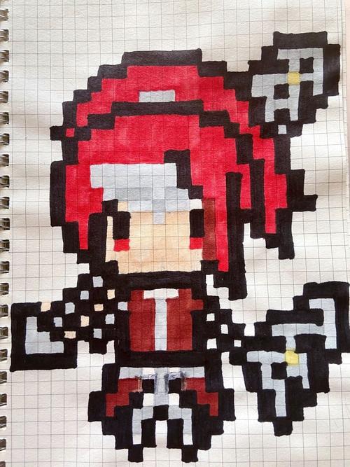 王者系列 韩信像素画临摹_手帐_王者荣耀_pink_像素画