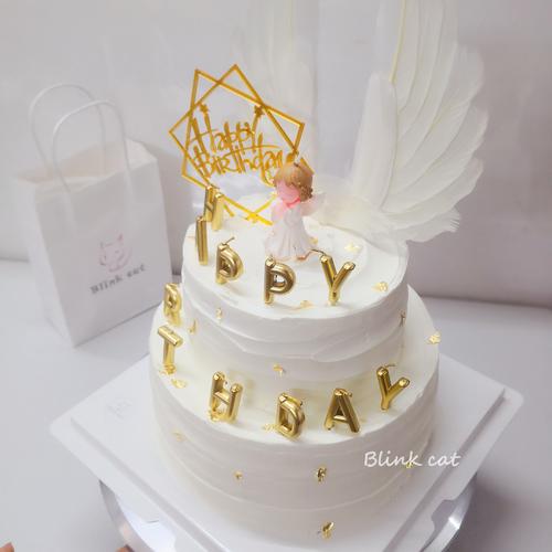 天使翅膀宝宝生日蛋糕天使宝宝ins网红武汉新鲜蛋糕新鲜生日蛋糕