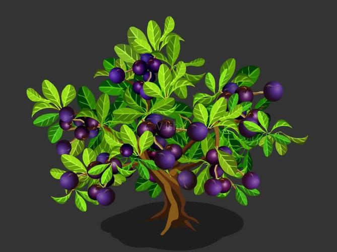 卡通蓝莓果树植物可抠像素材