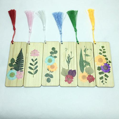 押花书签 干花压花手工diy植物竹片书签 学校活动多人套装材料包