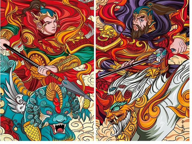 霍去病辛弃疾门神门贴镇宅辟邪年画乔迁新居入宅进宅新年大门装饰