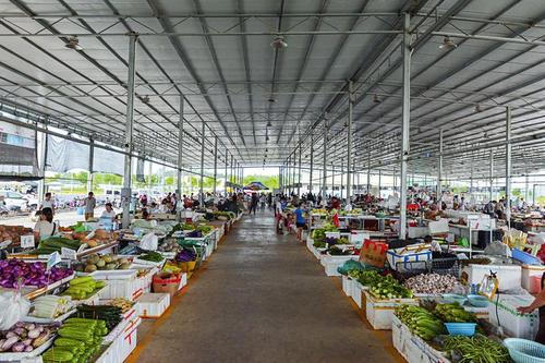 南宁农产品交易中心农贸交易区整洁有序.