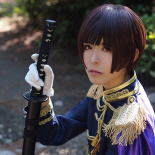 市松小雏 aph黑塔利亚 日本/本田菊 cosplay假发 黑短发cos假发 新品