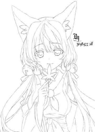 铅笔画漫画全身人物女孩