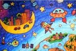 科幻画图片,科幻画获奖作品,儿童科幻画图片大全