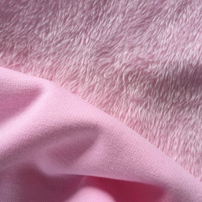 厂家直销全涤纶素色银狐绒针织绒布面料不倒绒童装卫衣保暖布料