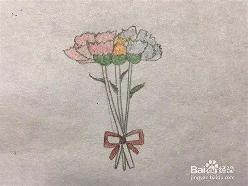 5月12日母亲节给妈妈画一束温情浓浓的康乃馨