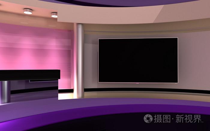新闻演播室.任何绿色屏幕或色度关键视频或照片生产的完美的背景.