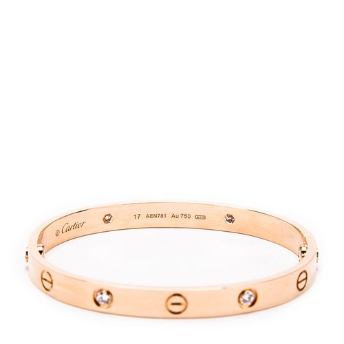 cartier/卡地亚 17号玫瑰金四钻手镯