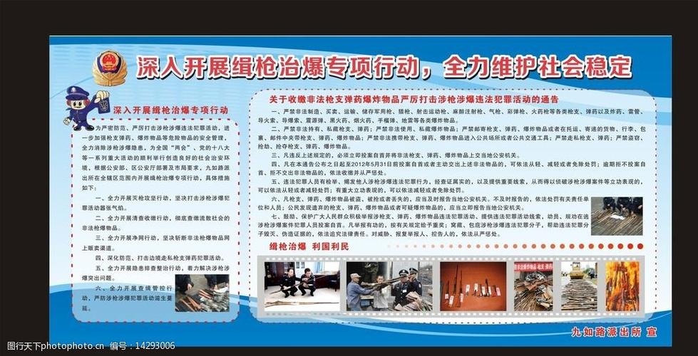 缉枪治爆展板图片