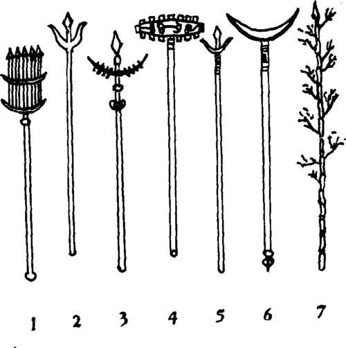 镋 4.扒 5.马叉 6.铲 7.狼筅     镋钯类兵器