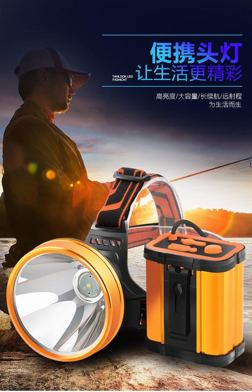 分体式头灯大光斑探光八锂电分体头灯大光斑大功率强光led