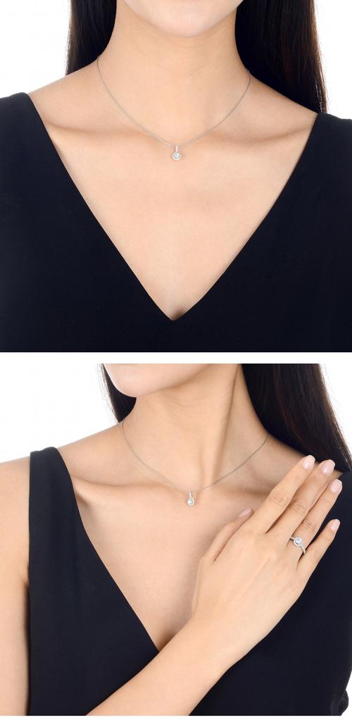 周生生pt900铂金钻石吊坠全爱钻钻石吊坠女款87575p 订制订金_ 9折