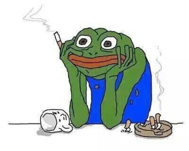 sad frog 抽烟 表情包