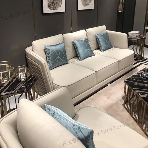 意式轻奢样板房bentley沙发组合后现代别墅酒店宾利真皮家具定制视频