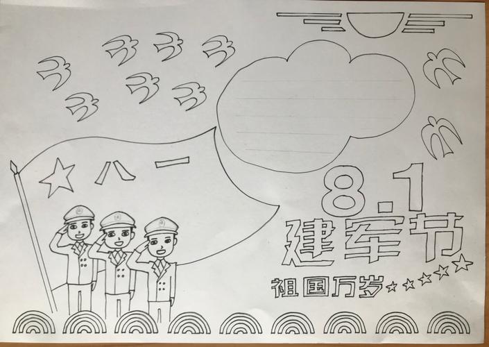 彩铅八一建军节手抄报_彩铅_手抄报_文化_绘画