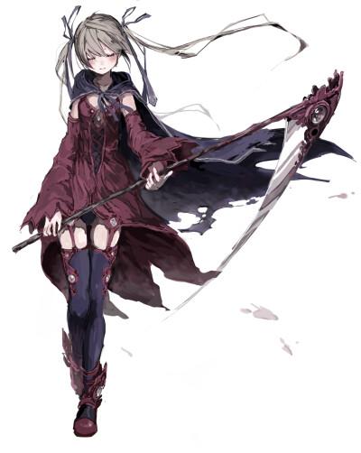 无题p站 二次元 插画 少女 镰刀