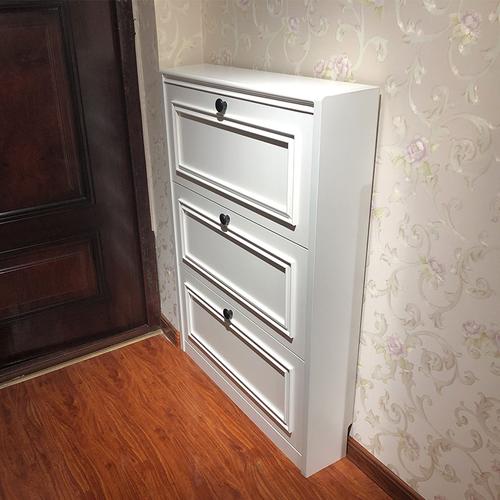 花千紫超薄翻斗鞋柜17cm小鞋柜厅柜进家用大容量口玄关柜实木条窄参数