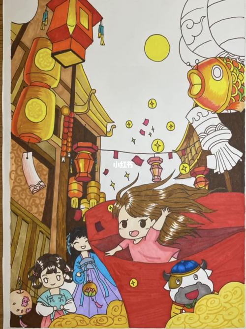 春节主题绘画教程_新年去哪玩_绘画