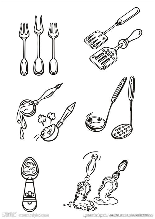 手绘餐具器皿设计图__其他_动漫动画_设计图库_昵图网nipic.com