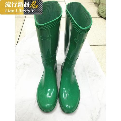 水鞋006女装绿色耐酸碱防油雨靴防滑耐用雨鞋高筒中筒时尚知义zhiyi
