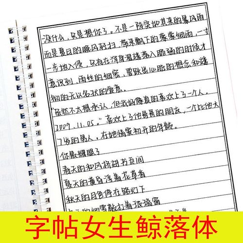 沄潮体字帖女生鲸落体字体大气挽鸢体原耽小说语录奶酪体清秀霸气