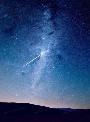 漫天星星 银河流星 深蓝的星空背景图
