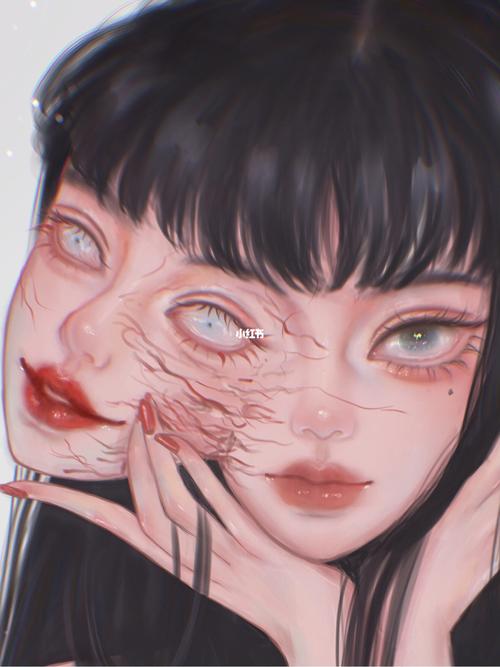 用自己的画风画川上富江—过程图_富江_绘画_画画_文化_绘画