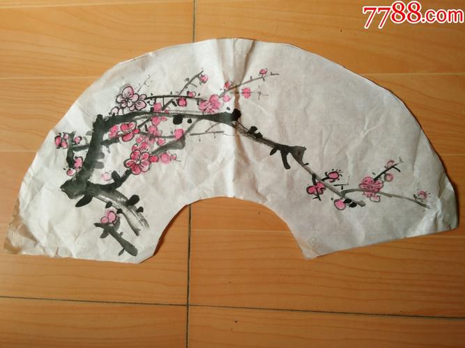 扇面画桃花