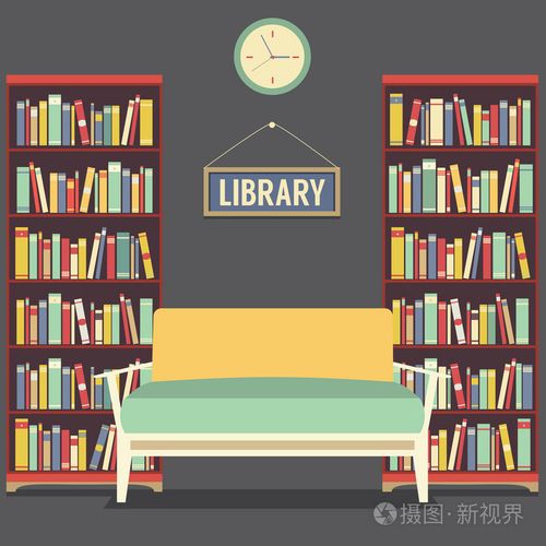空阅读座位在图书馆矢量图