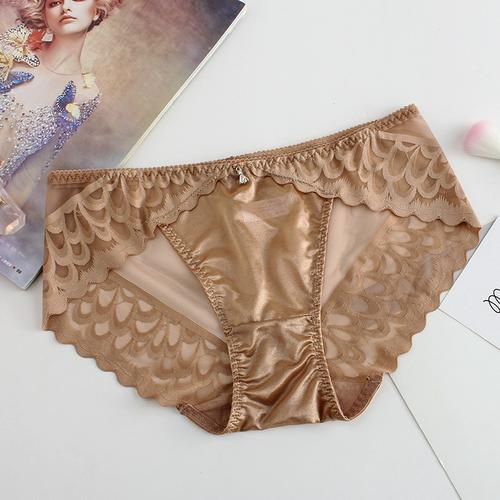 新款性感女士内裤 无痕透气蕾丝三角裤低腰女生蕾丝透视短裤批发