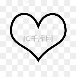 手绘黑色线条爱心图标