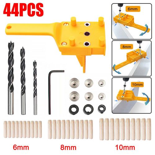 跨境木工打孔器木工定位器木工工具 44pcs woodworking dowel jig