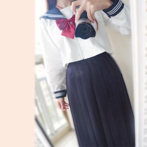 日本jk制服裙学生不良黑色制服长裙绀色百褶裙班服裙软妹新款女春
