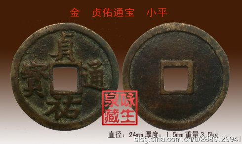 [转载]金 贞佑元宝 贞佑通宝 小平折三折五