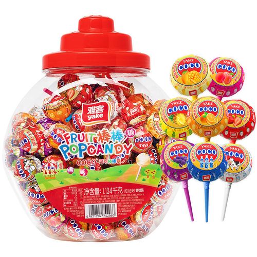 零食罐装实惠雅客棒棒糖网红coco水果糖糖果