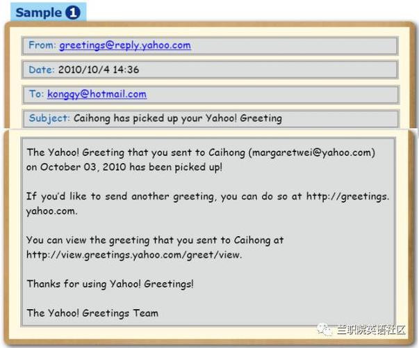 【unit 2】实用写作----英文电子邮件的格式及范文