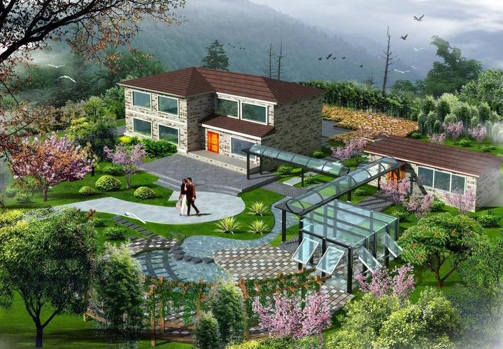 带院子别墅设计案例效果图