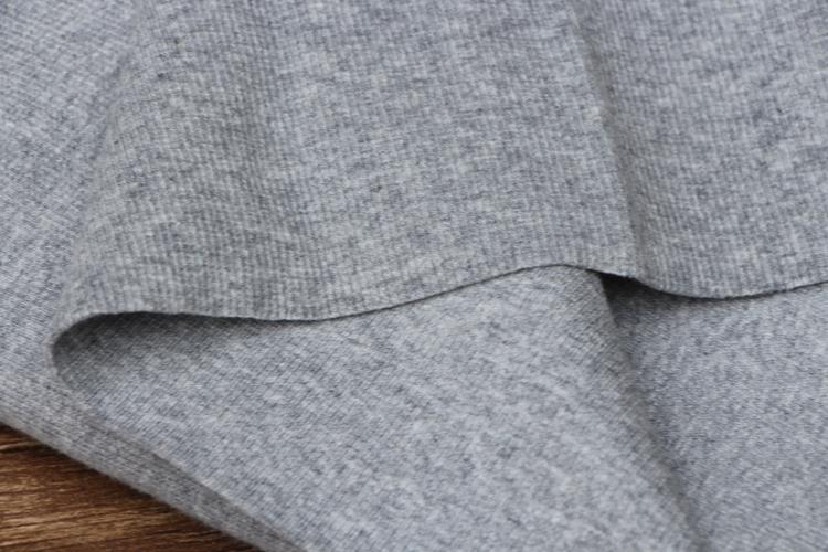 全棉麻灰色粗螺纹针织布料2*2罗口卫衣下摆袖口包臀裙服饰面料lw8