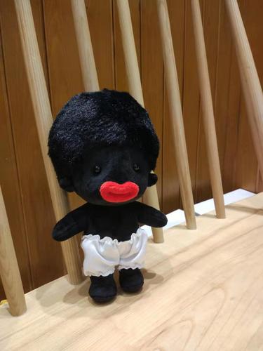 搞怪丑萌小黑人公仔毛绒玩具烈焰红唇黑碳娃娃玩偶生日礼物换装娃