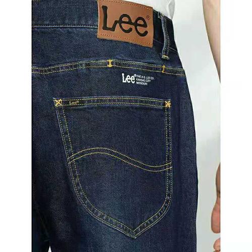 lee21新品731舒适中腰小直脚深蓝男牛仔裤