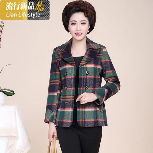 暖青汇中老年女装春秋薄款外套年新款妈妈装宽松4050岁小西服上衣视频