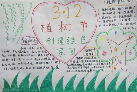 最新植树节手抄报图片相约春天共植希望手抄报大全