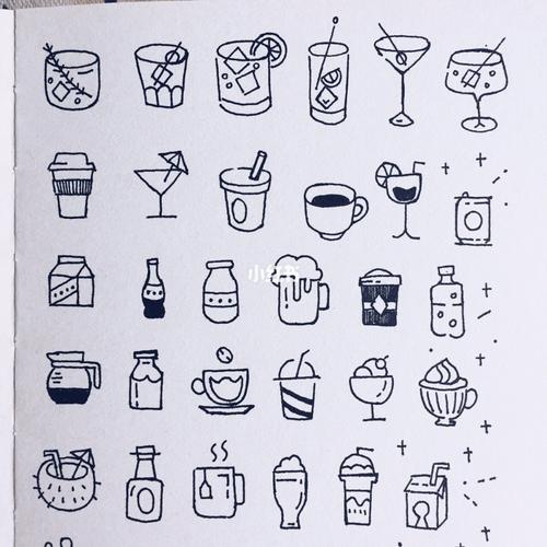 日常练习 饮料简笔画99 这次练习主要是把握杯子的造型 都比较简单