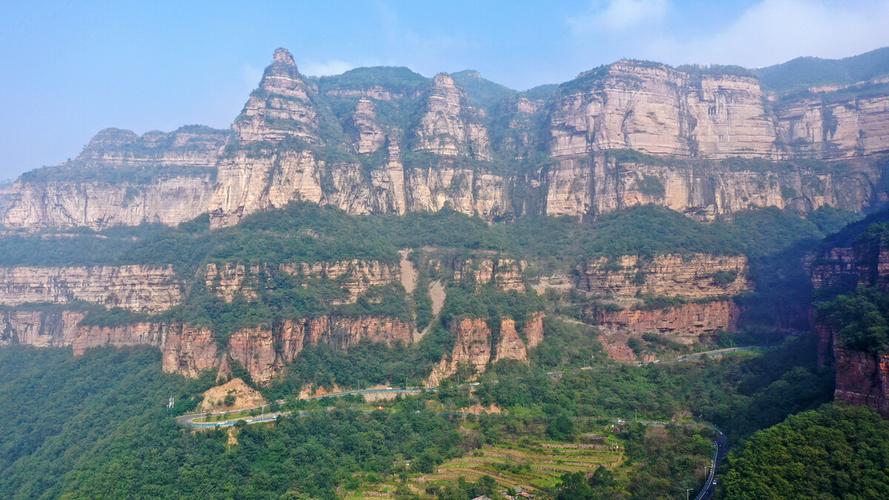 河南安阳航拍林州太行大峡谷风景区