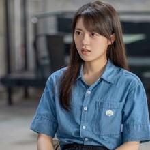 开端李诗情赵今麦同款蓝色短袖衬衫韩版polo领开衫百搭上衣女款潮